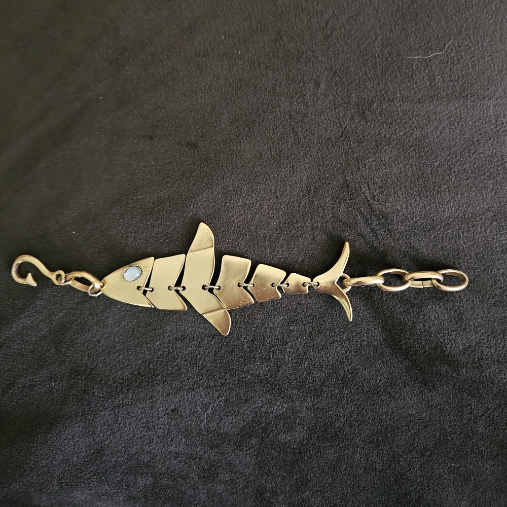 Gold Fish Skeleton Bracelet Jewelry